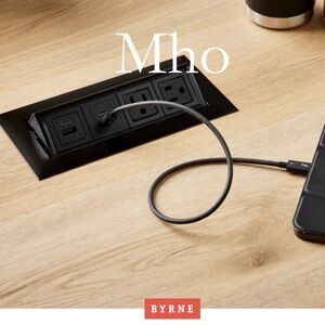 BYRNE “MhoB” Desktop Power and Data Module Grommet with Touch-latch Door